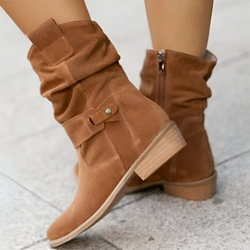 Clara - Bequeme rutschfeste Stiefel mit Seitenreißverschluss
