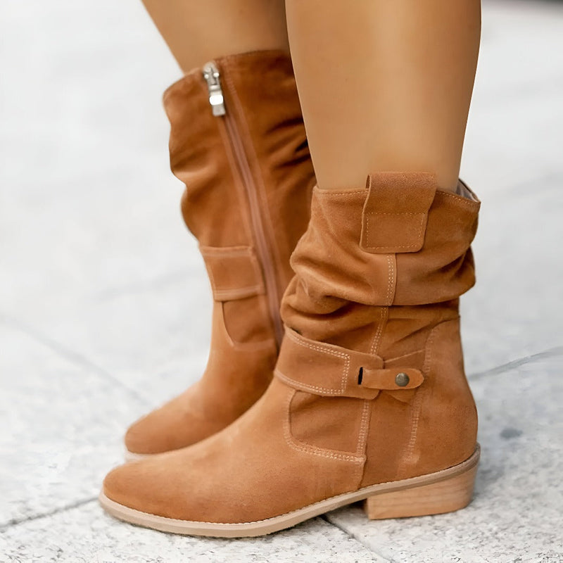 Clara - Bequeme rutschfeste Stiefel mit Seitenreißverschluss