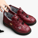 Anna - Warme Rutschfest Blumen Gestickt Pelz Knöchel Schuhe