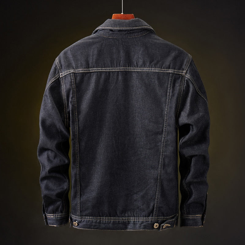 Bruno - Langärmelige Vlies Gefüttert Denim Jacke Mit Taschen