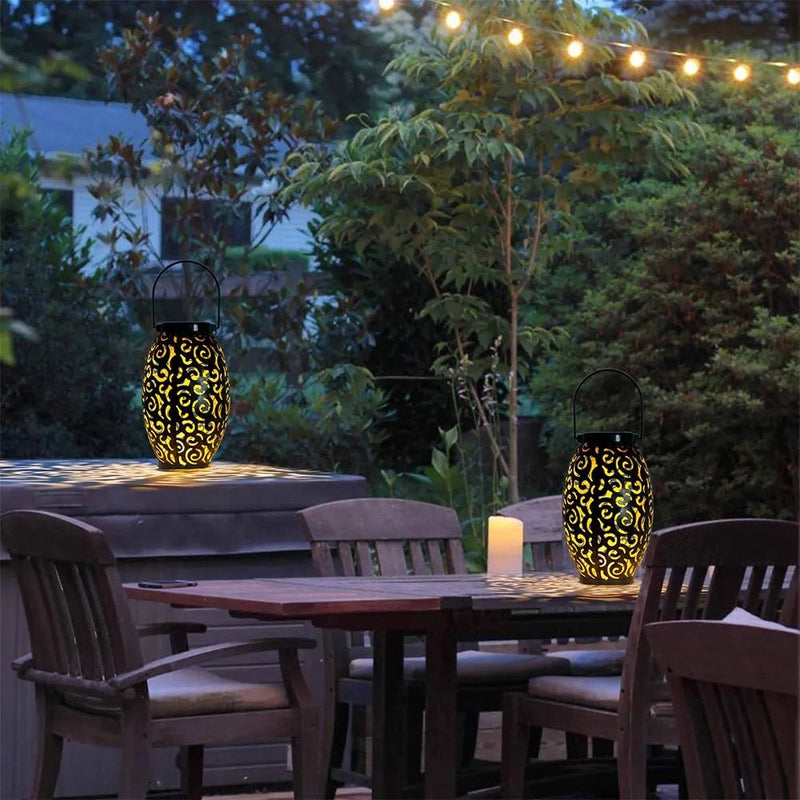 GlowHaven - Elegante Solarlaterne mit warmem LED-Licht für stilvolle Außenbeleuchtung