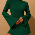Miriam – Modisches Langarm Minikleid mit Rundhalsausschnitt