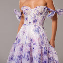 Anke - Modisches ärmelloses langes Blumenkleid mit Schleifendetails und hoher Taille