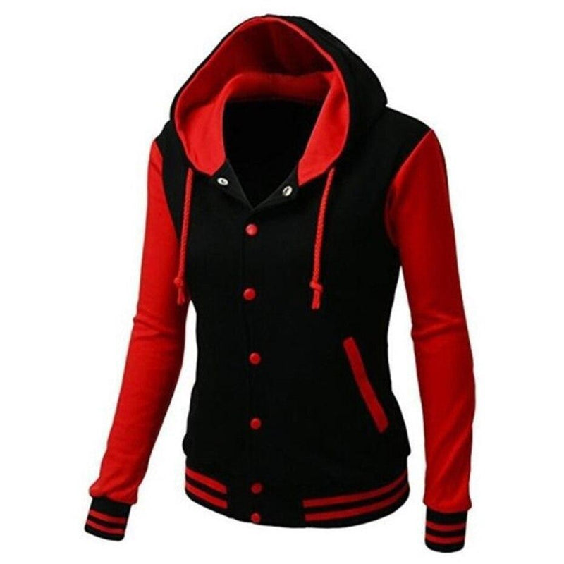 Katrin - Lässige Langärmelig Kapuze Jacke Mit Knöpfen