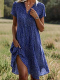 Tabea – Kurzarmkleid mit V Ausschnitt und lockerer Passform