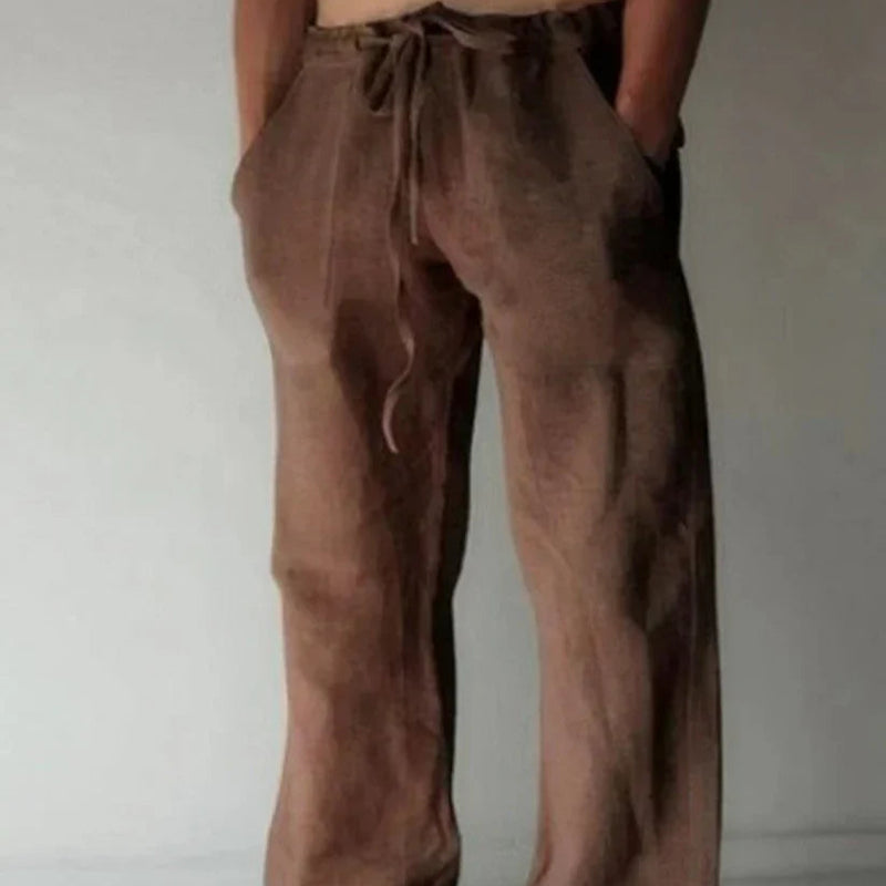 Stefan - Leichte locker sitzende Hose mit funktionellen Taschen mit Kordelzug
