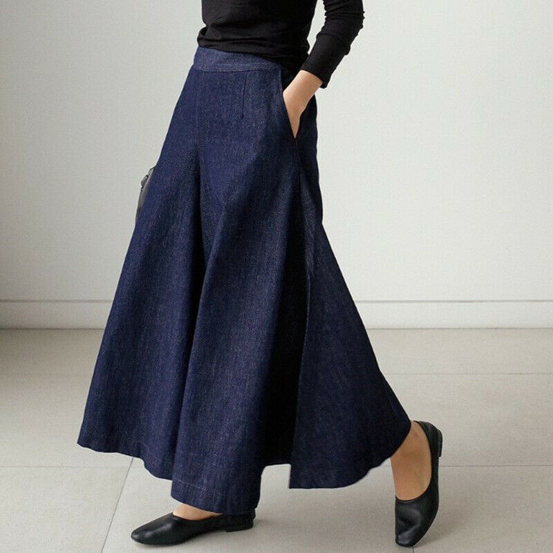 Elke – Stylische Lockere Passform Weites Bein Hose mit Taschen