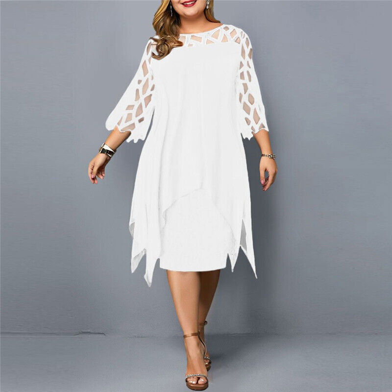 Hannah – Modisches Midikleid mit Rundhalsausschnitt und langen Ärmeln