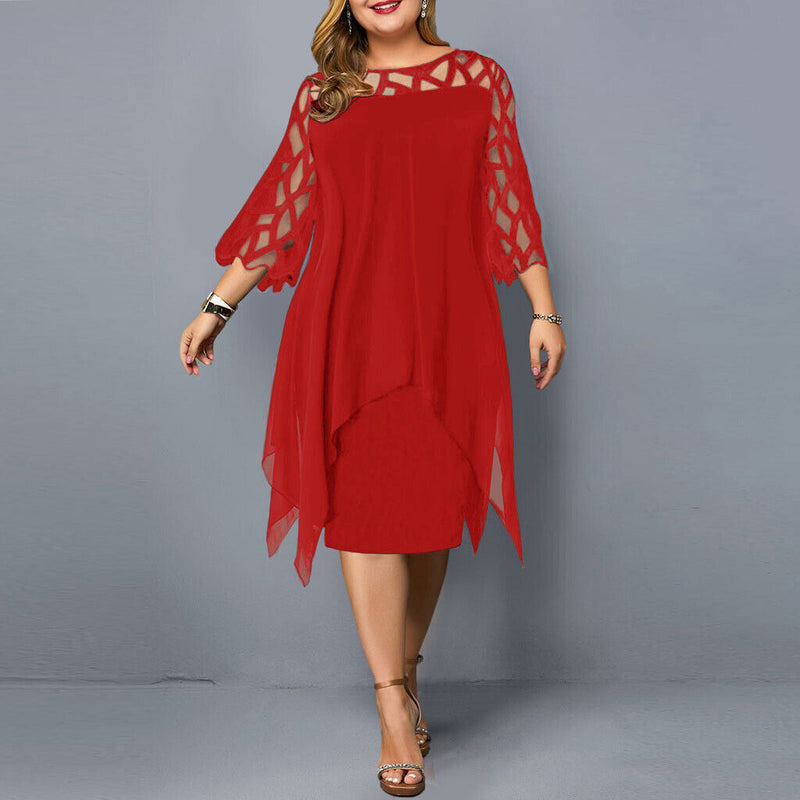 Vina – Elegantes Langarm Minikleid mit einzigartigem Ausgeschnittent Design und rundem Ausschnitt