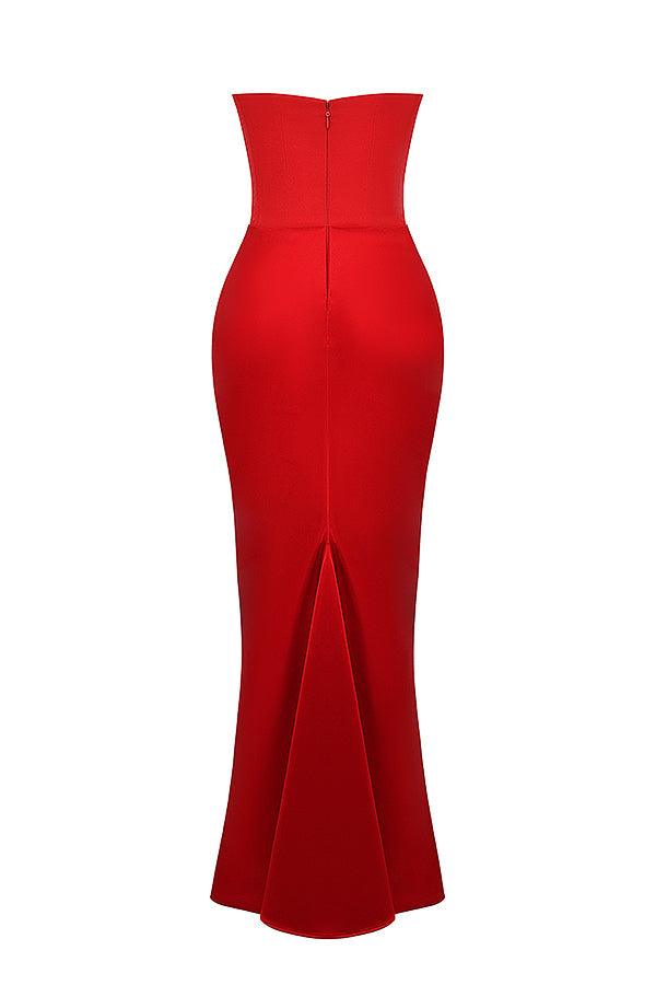 Clara - Ärmellos Strapless Korsett Maxikleid
