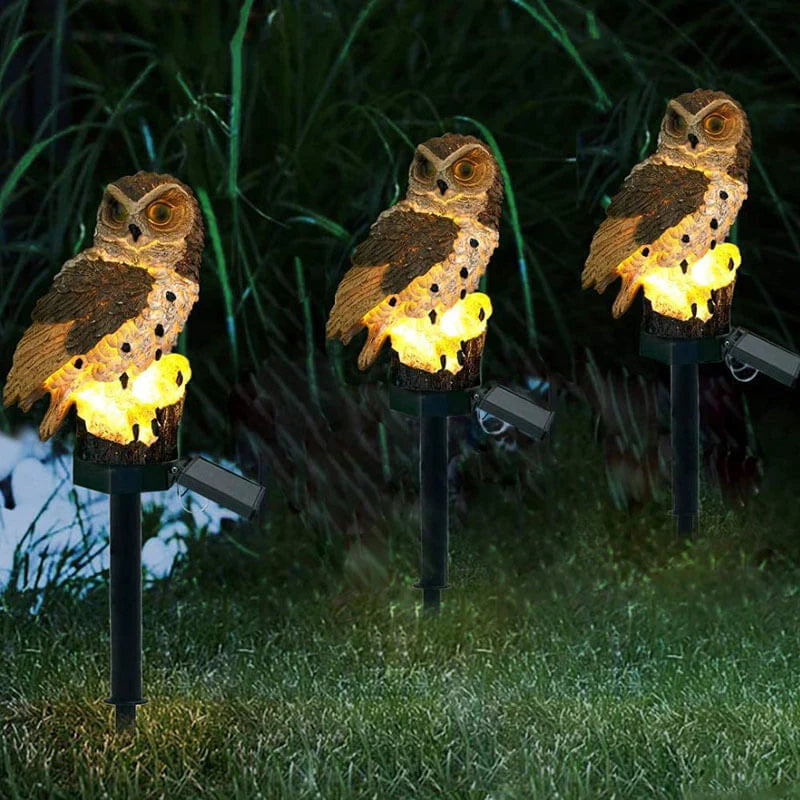 OwlGlow – Solar Gartenleuchte mit warmem Licht und dekorativem Eulen Entwerfen