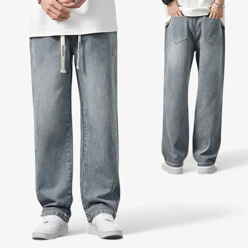 Alaric – Lässige Hose mit weitem Bein verstellbarem Kordelzug und Taschen