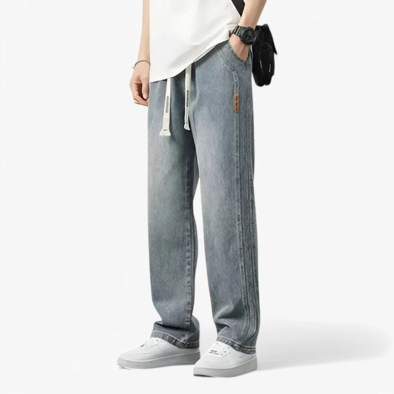 Alaric – Lässige Hose mit weitem Bein verstellbarem Kordelzug und Taschen