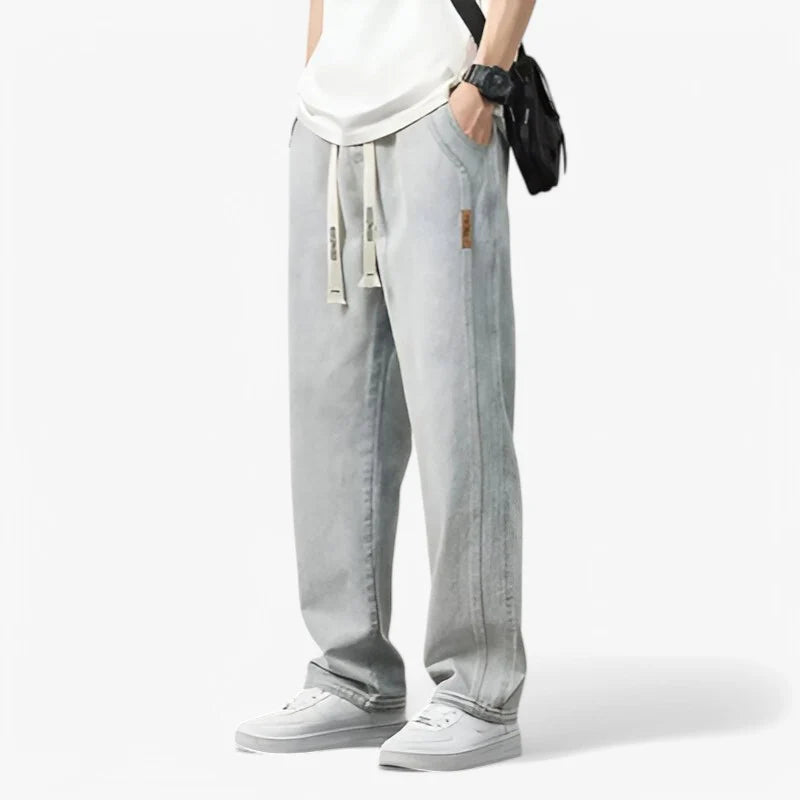 Alaric – Lässige Hose mit weitem Bein verstellbarem Kordelzug und Taschen