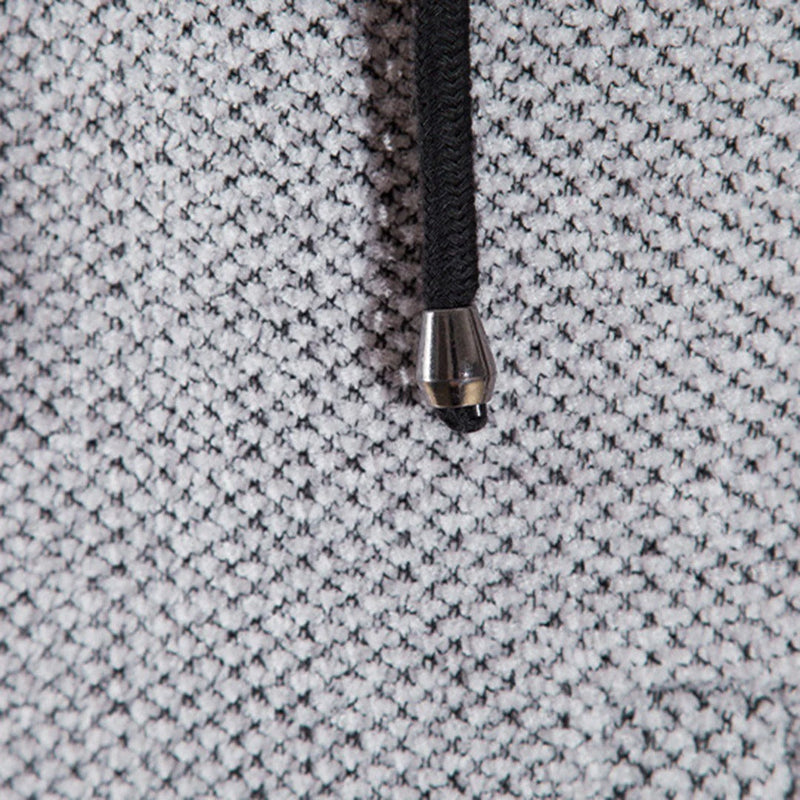 Carl - Langärmeliger Kapuze Mittlere Länge Pullover Mit Reißverschluss