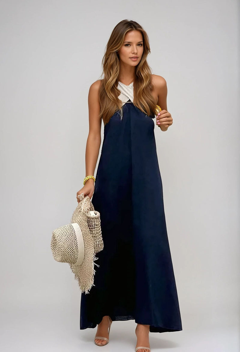 Svenja – Modisches ärmelloses Longkleid mit entspannter Passform und elegantem Stil