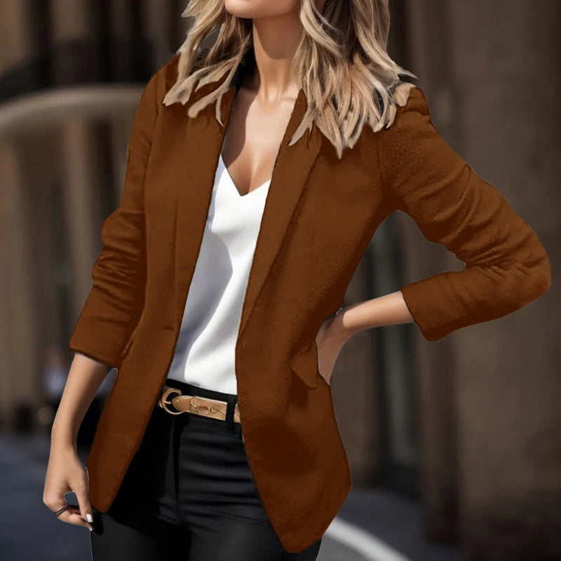 Karla - Bequemer Langarm Blazer mit Reverskragen und Taschen