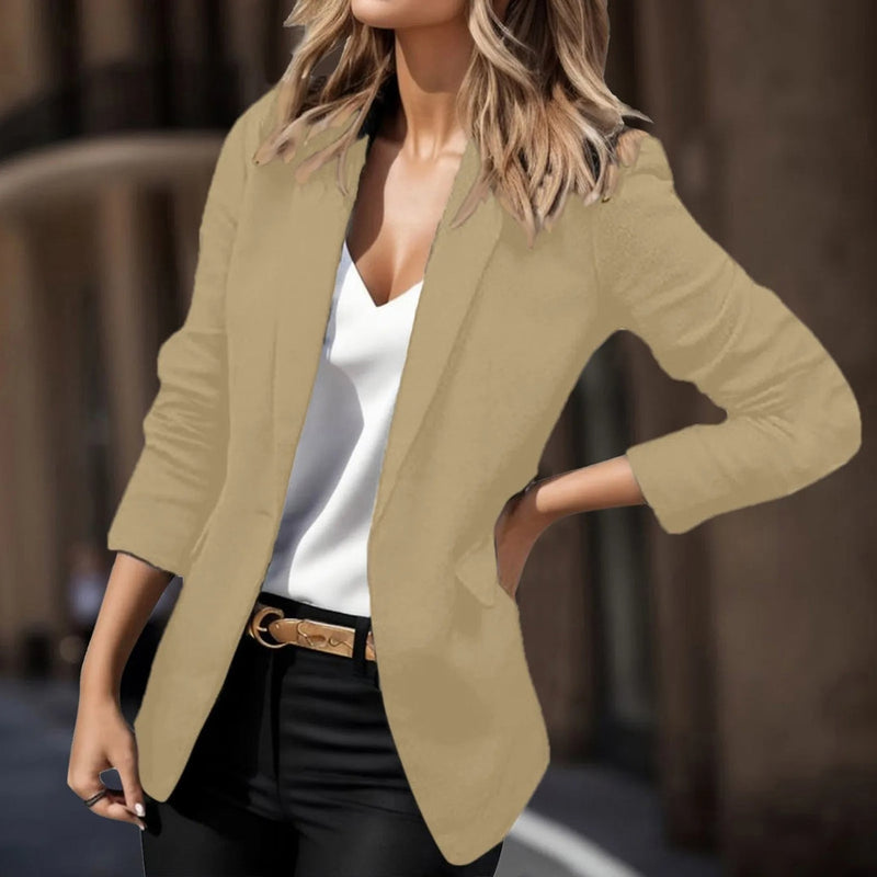 Karla - Bequemer Langarm Blazer mit Reverskragen und Taschen