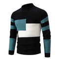 Leon - Langärmelig Rundhalsausschnitt Block Muster Strickpullover