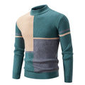 Leon - Langärmelig Rundhalsausschnitt Block Muster Strickpullover