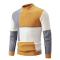 Leon - Langärmelig Rundhalsausschnitt Block Muster Strickpullover