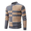 Leon - Langärmelig Rundhalsausschnitt Block Muster Strickpullover