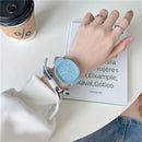 Anneliese – Modische Uhr mit quadratischem Zifferblatt und verstellbarem Armband