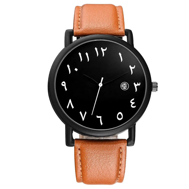 Elias – Stilvolle Rundem Zifferblatt Uhr mit Arabische Ziffern und verstellbare Riemen