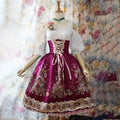 Angelika – Stilvolles Blumendirndlkleid mit Schürze und langen Ärmeln