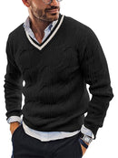 Theo - V Ausschnitt Langärmelig Wollpullover