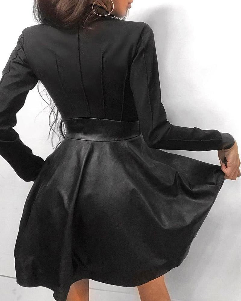 Zulema – Stylisches Langarm Minikleid mit Reißverschluss und Taschen