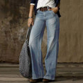 Marlene - Elegante knöchellange Hose mit weitem Bein lockerem Sitz und Taschen