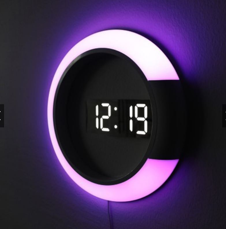 GlowClock - Dekorative LED Wanduhr mit Fernbedienung